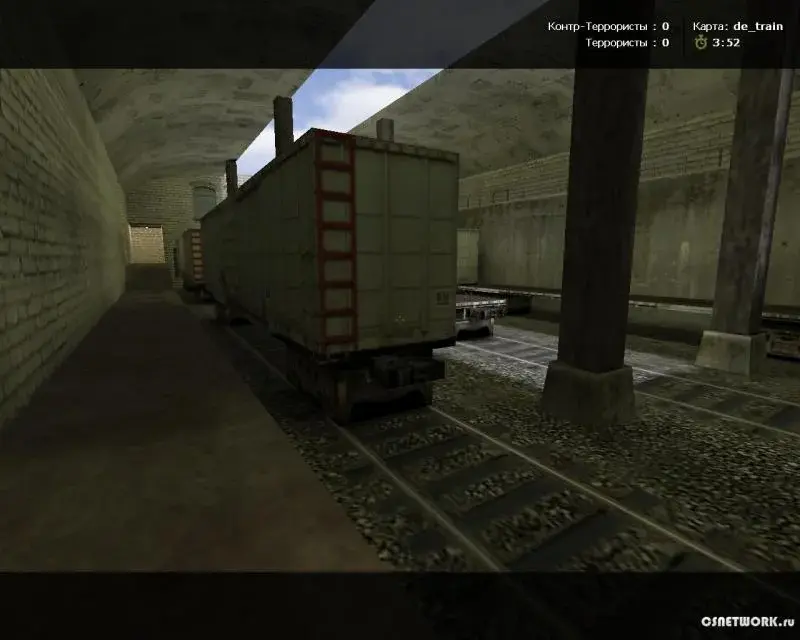 Скриншот классической карты de_train в Counter-Strike 1.6